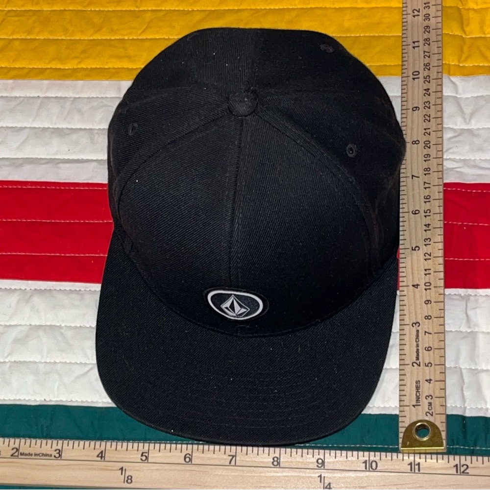 Volcom Black Snapback Hat Stone Logo Patch Adjust… - image 2